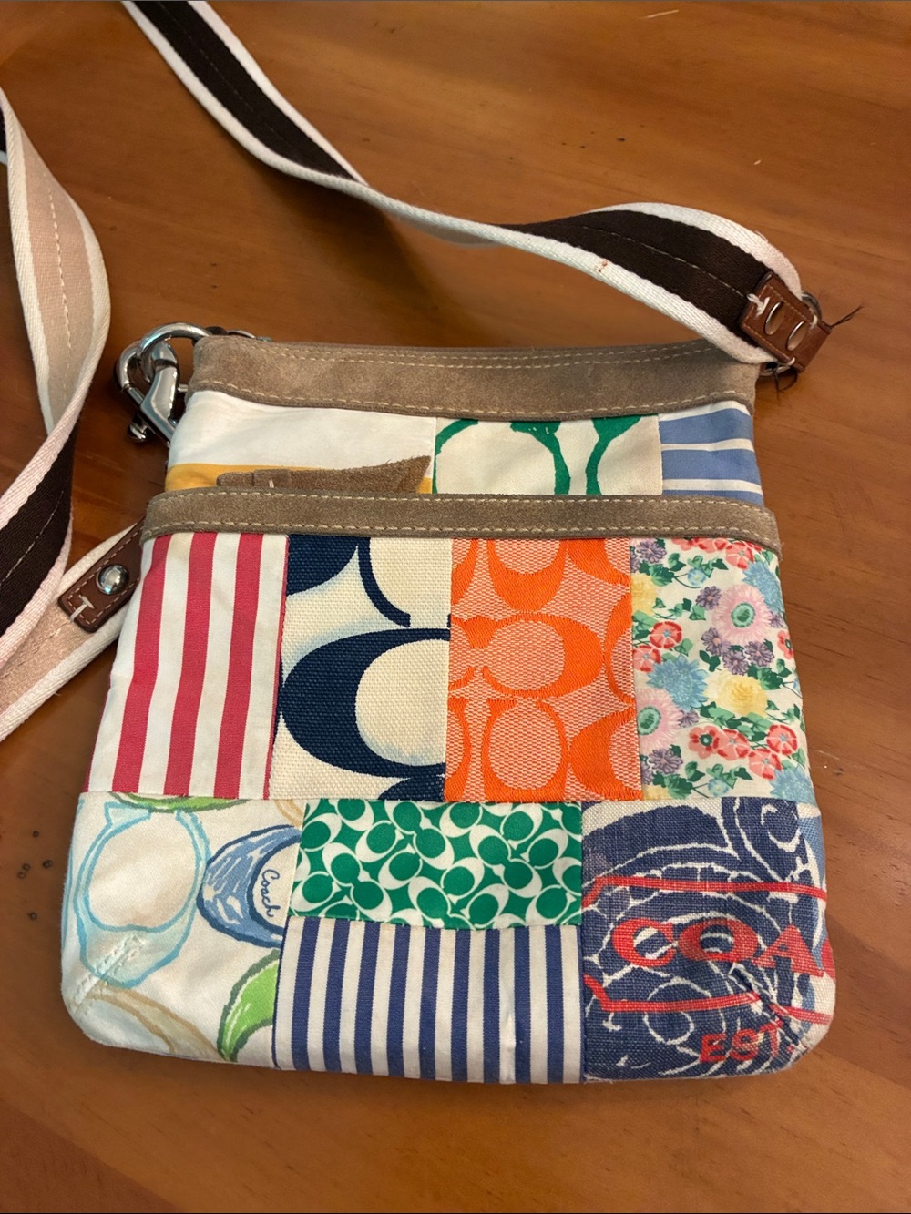 Coach Patchwork Crossbody Bag in Orange, Blue, Green, Pink